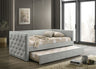 Renzi Transitional Upholstered Twin Daybed with Trundle - Gray
