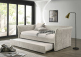 Yuri Contemporary Upholstered Twin Daybed with Trundle - Beige