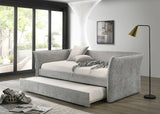 Yuri Contemporary Upholstered Twin Daybed with Trundle - Gray