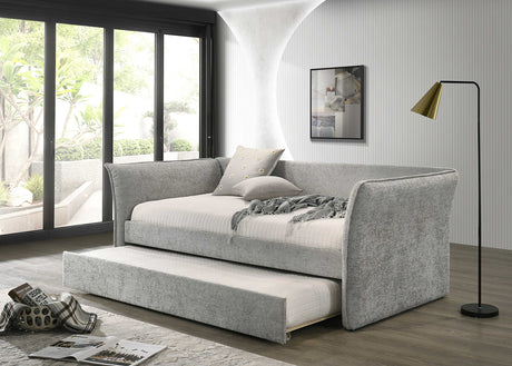 Yuri Contemporary Upholstered Twin Daybed with Trundle - Gray
