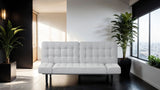 Bellevue Contemporary Futon Sofa Bed - Biscuit Tufted with Adjustable Arms in Light Gray – Gray, view 4