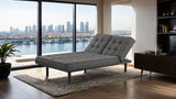 Napervill Contemporary Convertible Futon Sofa - Biscuit Tufted with Adjustable Headrests in Dark Gray – Gray, view 5