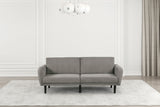 Aristide Futon Sofa Bed with USB-A & USB-C Charging - Pocket Coil Seat & Channeled Back – Brown & Gray, view 9
