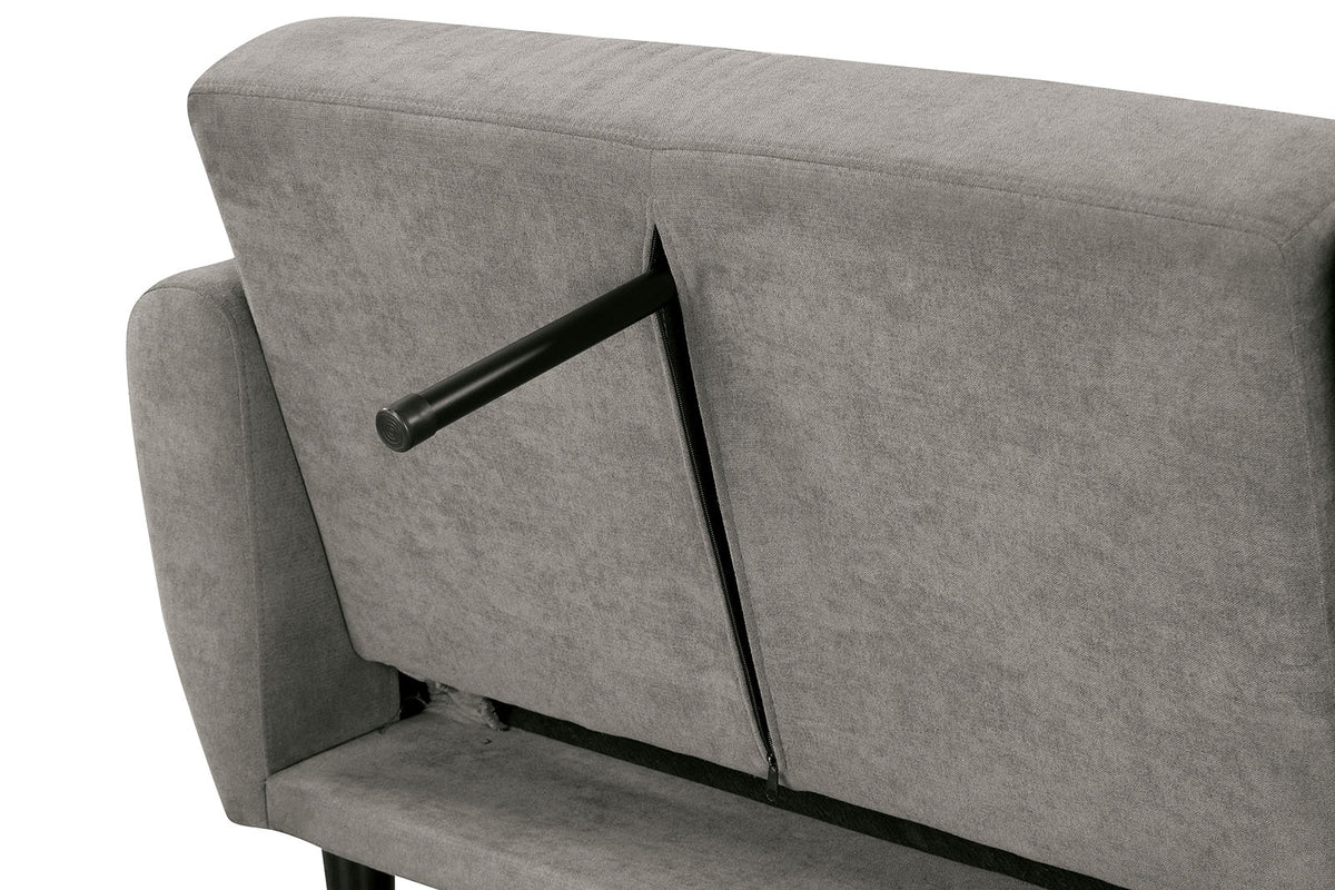 Aristide Futon Sofa Bed with USB-A & USB-C Charging - Pocket Coil Seat & Channeled Back – Brown & Gray, view 8