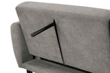 Aristide Futon Sofa Bed with USB-A & USB-C Charging - Pocket Coil Seat & Channeled Back – Brown & Gray, view 8