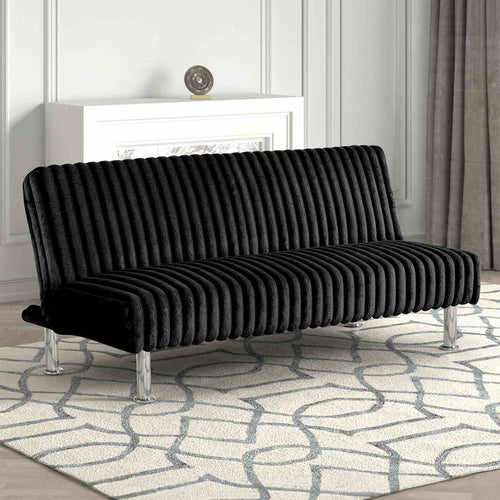 Hinwil Contemporary Futon Sofa Bed with Metal Support Legs - 5 Colors