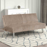 Hinwil Contemporary Futon Sofa Bed with Metal Support Legs - Taupe