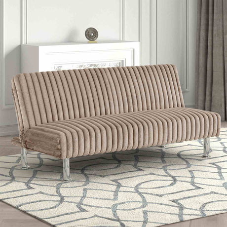 Hinwil Contemporary Futon Sofa Bed with Metal Support Legs - Taupe