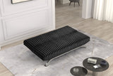 Villeneuve Contemporary Futon Sofa Bed - Converts to Bed with Metal Support Legs, 5 Colors – Black & Gray, view 6