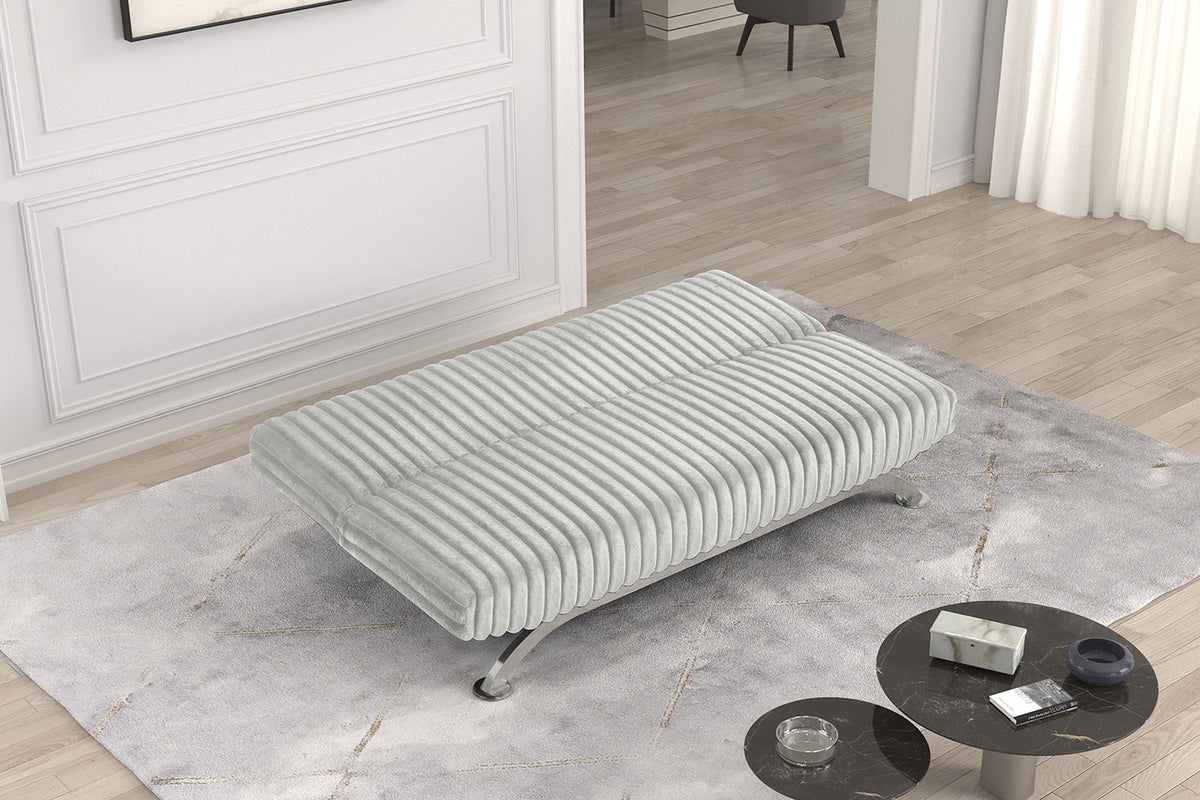 Villeneuve Contemporary Futon Sofa Bed - Converts to Bed with Metal Support Legs, 5 Colors – Black & Gray, view 11