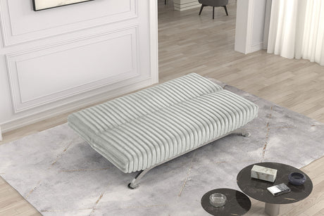 Villeneuve Contemporary Futon Sofa Bed - Converts to Bed with Metal Support Legs, 5 Colors – Black & Gray, view 11