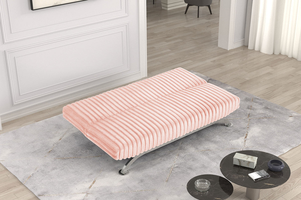 Villeneuve Contemporary Futon Sofa Bed - Converts to Bed with Metal Support Legs, 5 Colors – Black & Gray, view 15