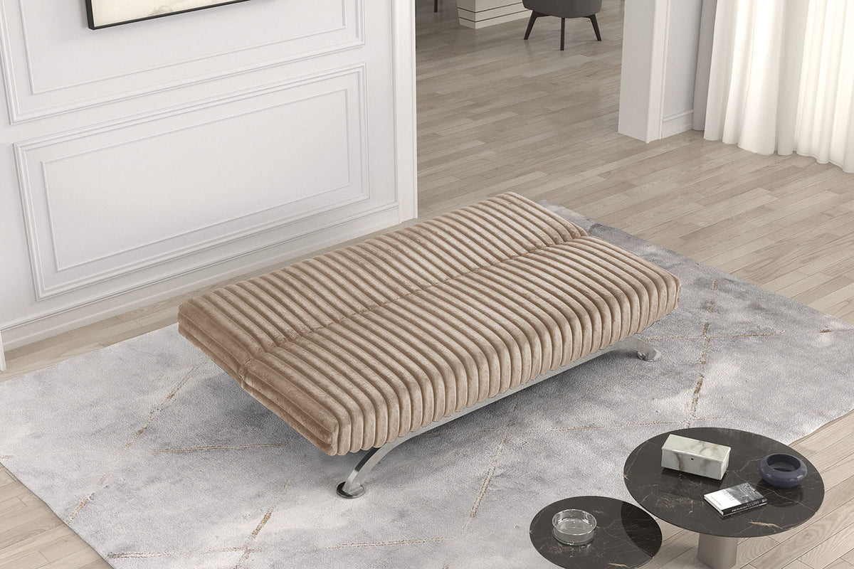 Villeneuve Contemporary Futon Sofa Bed - Converts to Bed with Metal Support Legs, 5 Colors – Black & Gray, view 13
