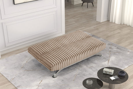 Villeneuve Contemporary Futon Sofa Bed - Converts to Bed with Metal Support Legs, 5 Colors – Black & Gray, view 13