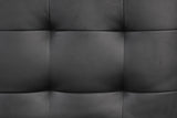 Eidsberg Futon Sofa Bed with Drop-Down Table & USB Charger - Biscuit Tufted Leatherette – Black & Brown, view 8