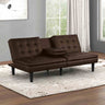 Eidsberg Futon Sofa Bed with Drop-Down Table & USB Charger - Brown