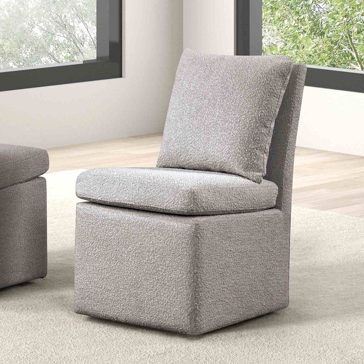 Broager Contemporary Dining Collection - 1 Light Gray Caster Chair
