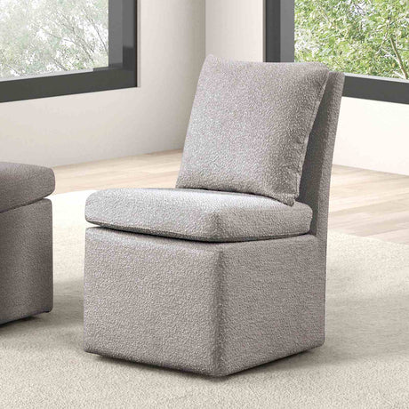 Broager Contemporary Dining Collection - 1 Light Gray Caster Chair