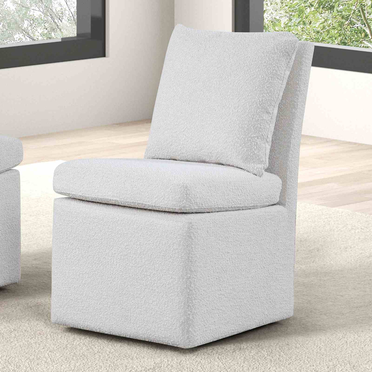 Broager Contemporary Dining Collection - 1 White Caster Chair