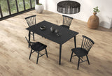 Beale Mid-Century Modern 60" Dining Table & Sets - Spindle-Back Chairs in Black or Walnut – Black & Brown, view 6