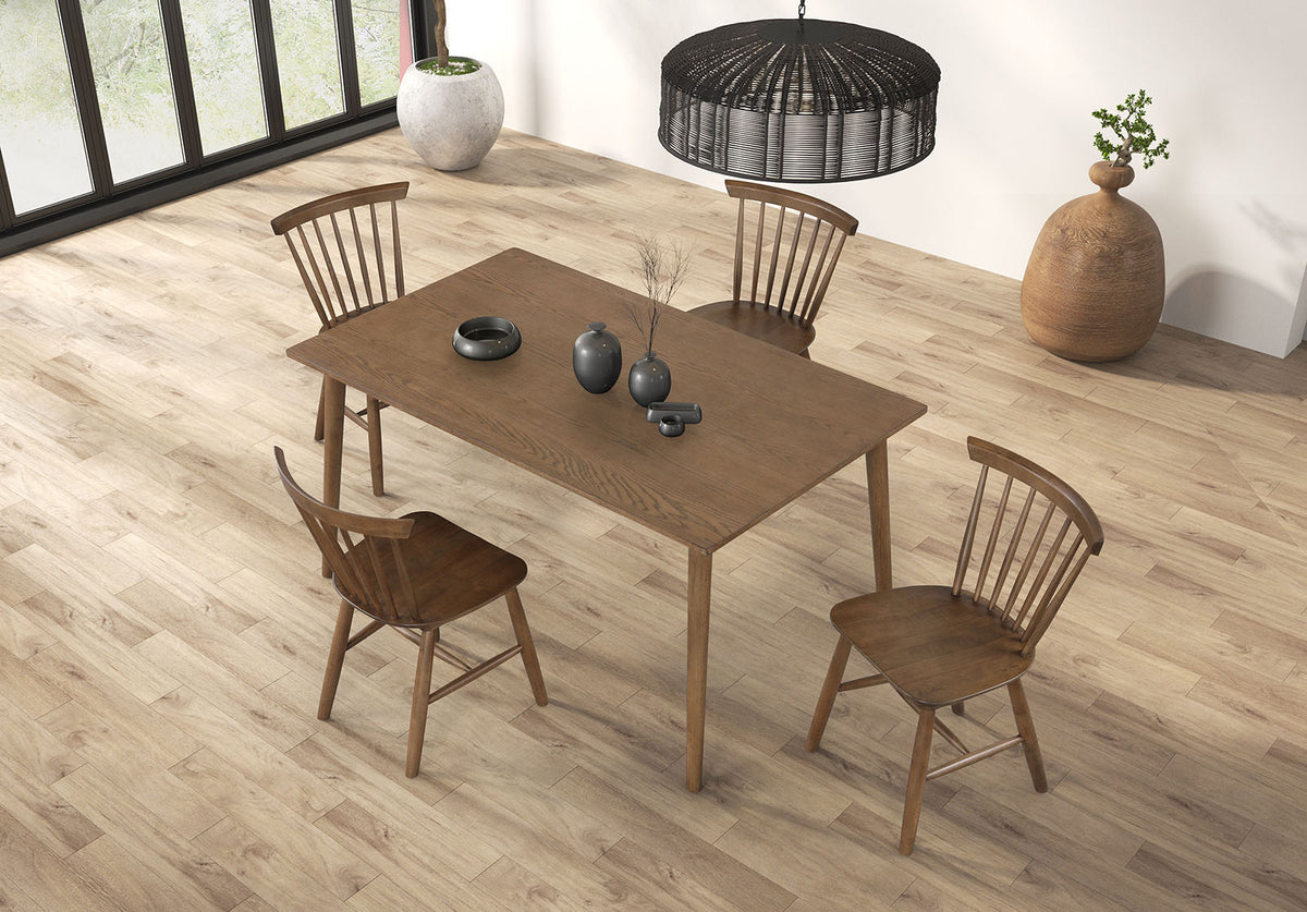Beale Mid-Century Modern 60" Dining Table & Sets - Spindle-Back Chairs in Black or Walnut – Black & Brown, view 11