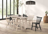 Beale Mid-Century Modern 60" Dining Table & Sets - Spindle-Back Chairs in Black or Walnut – Black & Brown, view 17