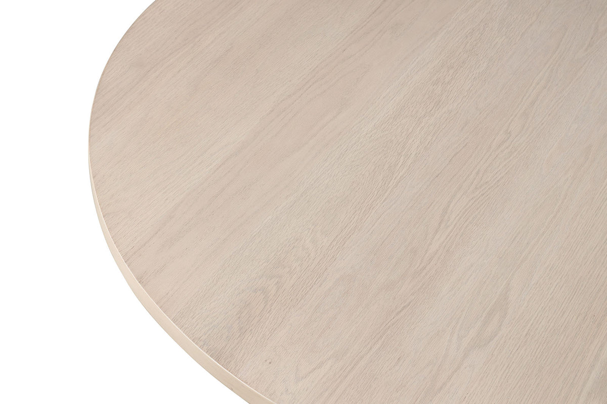 Hines Mid-Century Modern Oval Extendable Dining Table & 7-Piece Set - Double Pedestal & White Oak – Natural & Black, view 8