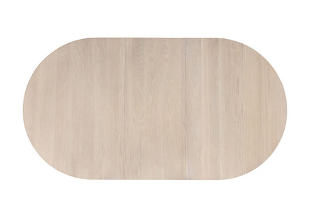 Hines Mid-Century Modern Oval Extendable Dining Table & 7-Piece Set - Double Pedestal & White Oak – Natural & Black, view 6