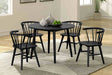 Yate Mid-Century 42" Round Dining Table, 5-Piece Set & Spindle Back Chairs in Black or Natural Oak - Round Table Only (42")