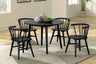 Yate Mid-Century 42" Round Dining Table, 5-Piece Set & Spindle Back Chairs in Black or Natural Oak - Round Table Only (42")