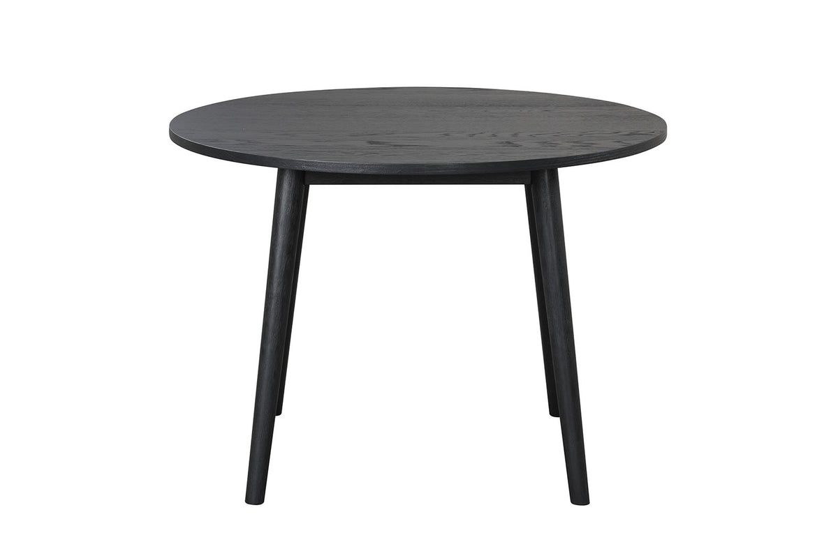Yate Mid-Century 42" Round Dining Table, 5-Piece Set & Spindle Back Chairs in Black or Natural Oak – Black & Natural, view 7