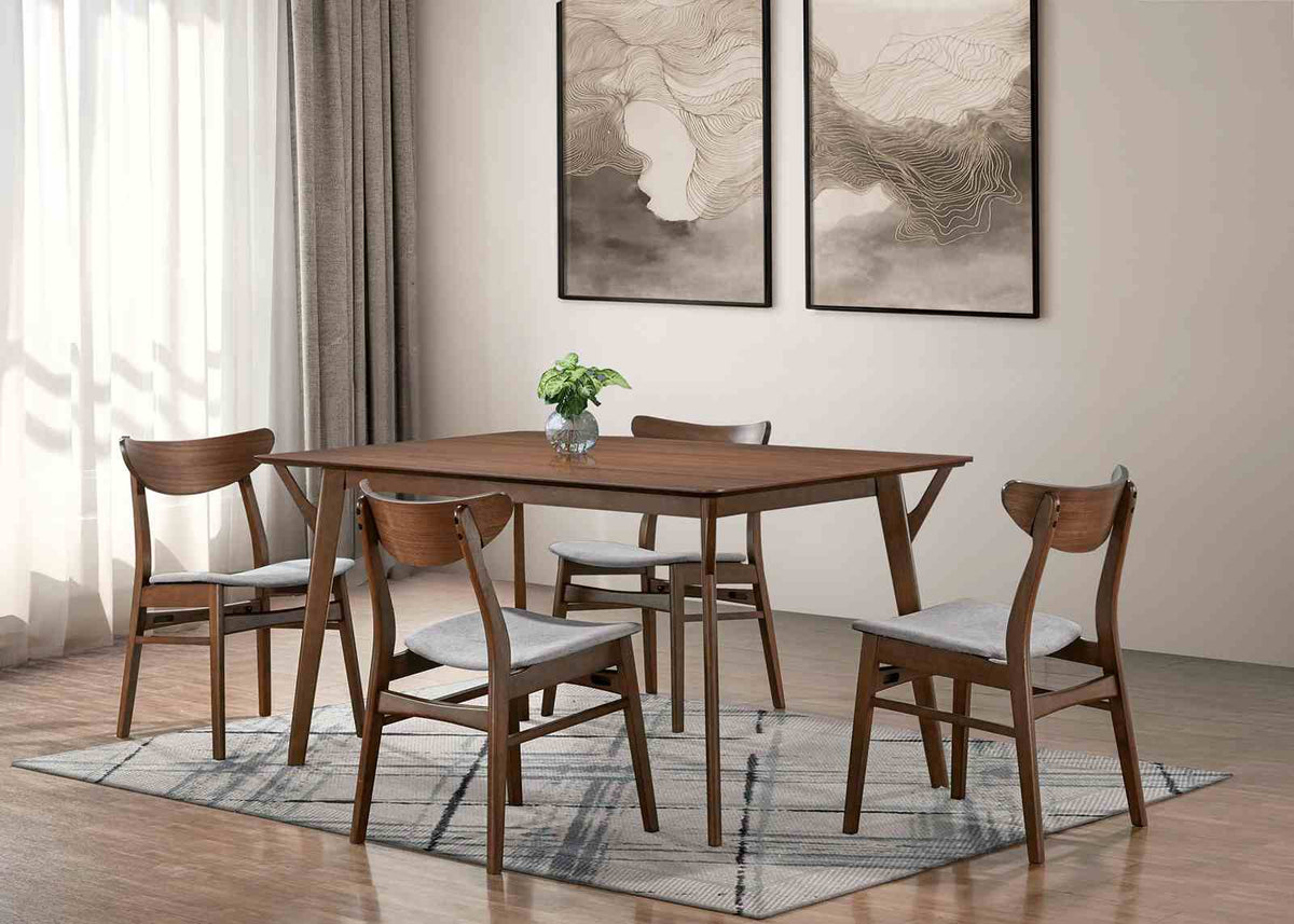 Skien Mid-Century Modern 59" Dining Table, Set & Chairs - Table Only (59")