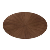 Ebikon Mid-Century Modern Dining Collection - Oval, Rectangular & Counter Tables with Boucle Chairs in Walnut – Brown & Beige, view 7