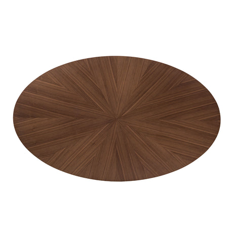 Ebikon Mid-Century Modern Dining Collection - Oval, Rectangular & Counter Tables with Boucle Chairs in Walnut – Brown & Beige, view 7