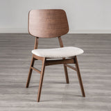 Narvik Mid-Century Modern 71" Dining Table, 7-Piece Set & Curved Panel Back Chairs in Walnut - 2 Side Chairs