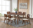 Narvik Mid-Century Modern 71" Dining Table, 7-Piece Set & Curved Panel Back Chairs in Walnut - Table Only