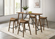 Klamath Mid-Century Modern Counter Height Table & Saddle Seat Chairs - Counter Height Table Only