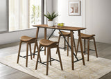 Klamath Mid-Century Modern Counter Height Table & Saddle Seat Chairs - Counter Height Table Only