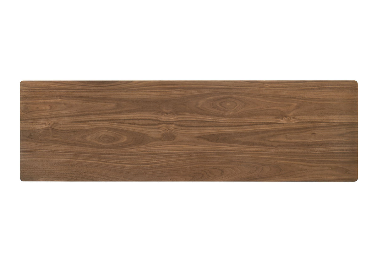 Klamath Mid-Century Modern Counter Height Table & Saddle Seat Chairs - Walnut with Iron Cross Bar – Brown, view 3