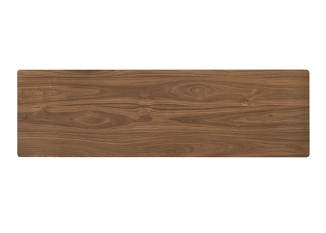 Klamath Mid-Century Modern Counter Height Table & Saddle Seat Chairs - Walnut with Iron Cross Bar – Brown, view 3