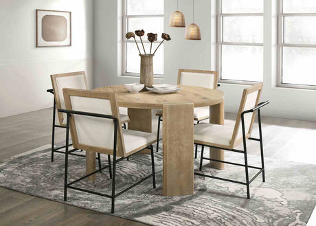 Edenbridge Contemporary Oak Dining Table & Set - Round Table Only (47")