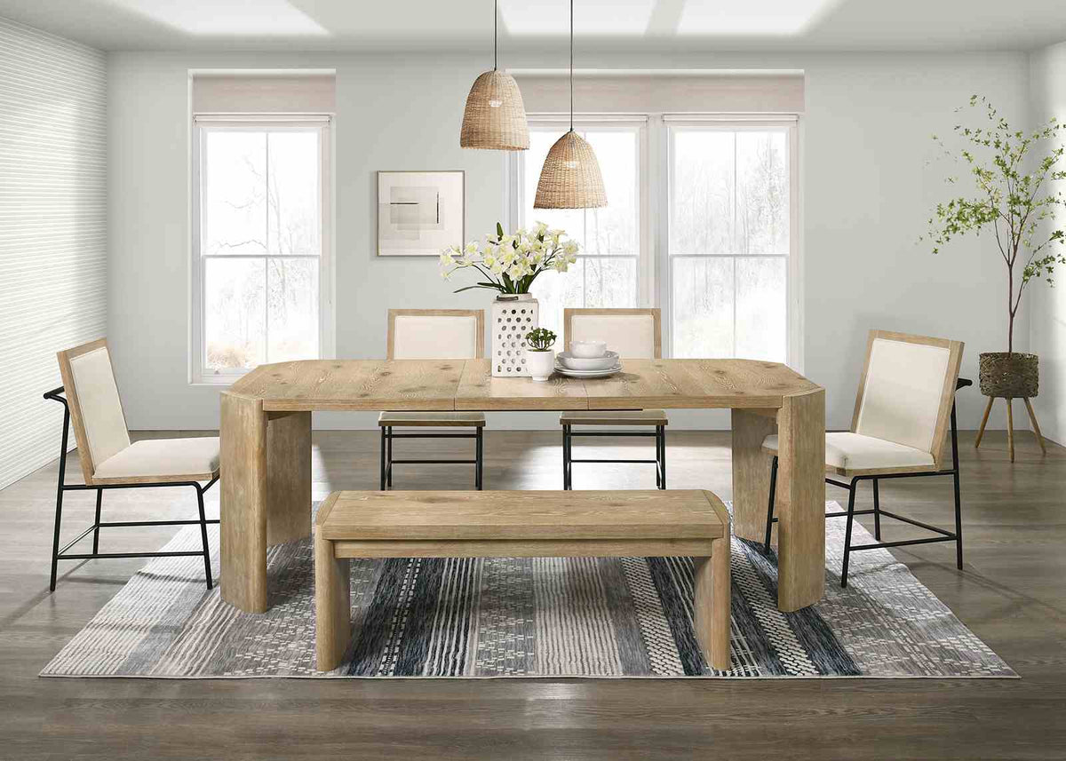 Edenbridge Contemporary Oak Dining Table & Set - Extendable Table Only (66"-84")