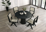 Tottenham Contemporary Dining Collection - 48" or 59" Round Cone Pedestal or 84" Rectangular Table & Upholstered Chairs in Black – Black, view 7