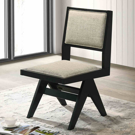 Tottenham Contemporary Dining Collection - 48" or 59" Round Cone Pedestal or 84" Rectangular Table & Upholstered Chairs in Black – Black, view 5