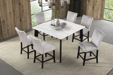 Sabro Contemporary Marble Top Dining Table & Dining Set - Round, Square or Rectangular at Dining or Counter Height – Black & White, view 18