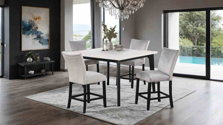 Sabro Contemporary Marble Top Dining Table & Dining Set - Square Table Only (54")