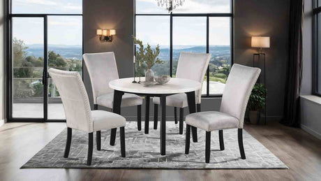 Sabro Contemporary Marble Top Dining Table & Dining Set - Round Table Only (45")