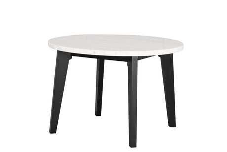 Sabro Contemporary Marble Top Dining Table & Dining Set - Round, Square or Rectangular at Dining or Counter Height – Black & White, view 8