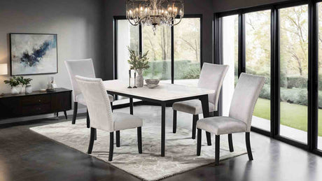 Sabro Contemporary Marble Top Dining Table & Dining Set - Rectangular Table Only (70")