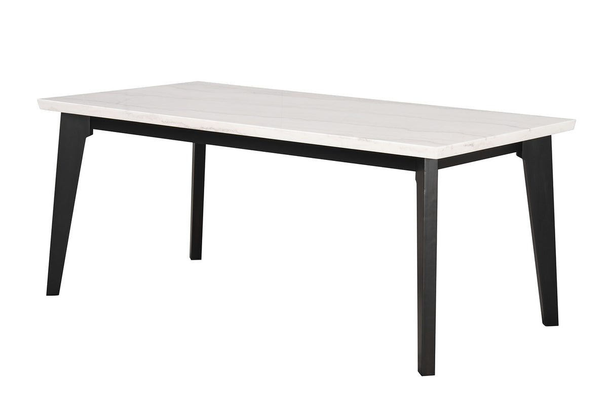 Sabro Contemporary Marble Top Dining Table & Dining Set - Round, Square or Rectangular at Dining or Counter Height – Black & White, view 13